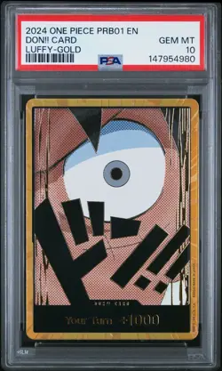 2024 ONE PIECE CARD LUFFY-GOLD PRB01 OP CARD THE BEST- DON!! PSA 10 - Image 1