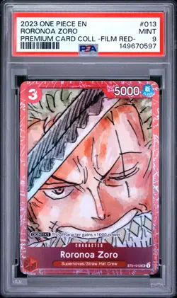 PSA 9 RORONOA ZORO 013 PREMIUM CARD COLLECTION FILM RED ENGLISH ONE PIECE 😍 - Image 1