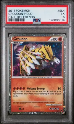 Groudon (Shiny) PSA 5 Call Of Legends SL4/95 Holo Rare Pokemon Card - Image 1