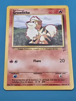 Pokemon BASE SET 2 Card 42/130 Growlithe Regular LP - Image 1