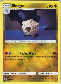 Shelgon 105/168 Uncommon - Pokemon SM: Celestial Storm - Reverse Holo (NM) - Image 1