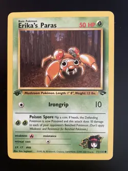 Pokemon Gym Challenge 1st Edition Koga's Paras 71/132 Near Mint NM 1X - Image 1