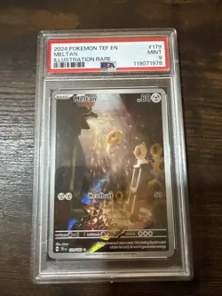 2024 POKEMON TEF EN-TEMPORAL FORCES ILLUSTRATION RARE #179 MELTAN PSA 9 - Image 1