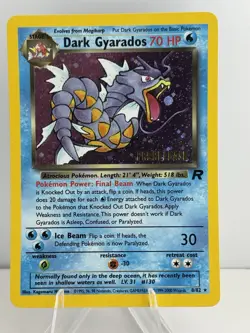 Dark Gyarados (Prerelease) 08/82 Wotc Promo Holo Pokemon NM - Image 1