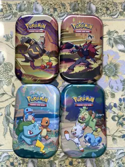 EMPTY Pokemon TCG Mini Tins SET OF FOUR - Image 1