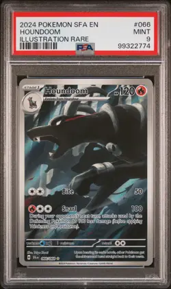 2024 POKEMON SFA EN-SHROUDED FABLE ILLUSTRATION RARE #066 HOUNDOOM PSA 9 - Image 1