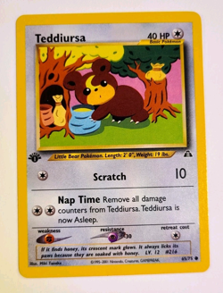 Teddiursa 65/75 Vintage Pokemon Neo Discovery Common 1st Edition 2001 Near Mint - Image 1