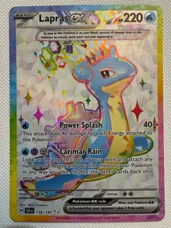 Pokemon Lapras ex 158/142 SV07: Stellar Crown Ultra Rare Holo 220 HP - Image 1