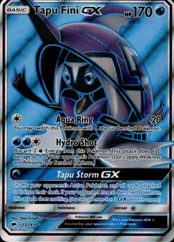 Pokemon TCG Holo Full Art Tapu Fini GX (Full Art) SM - Burning Shadows 133/147 - Image 1