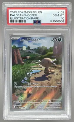 6058 Paldean Wooper 2025 Pokemon Phantasmal Flames #102 Illustration Rare PSA 10 - Image 1
