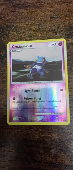 Croagunk 60/100 Common Majestic Dawn Pokemon Reverse Holo Lightly Played - Image 1