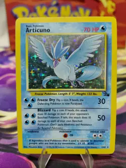 Pokemon TCG Articuno Fossil Holo Unlimited Rare Card 2/62 MP Vintage 🔥 - Image 1