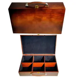 Wooden TCG Card Case Briefcase Storage Removable Dividers Pokemon MTG Yugioh - Image 1