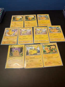 PIKACHU Base card lot of 10 (Break, Burning Shadow, Furious Firsts and more) - Image 1