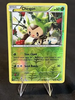Pokemon Chespin 9/162 Breakthrough Reverse Holo Common Card LP - Image 1