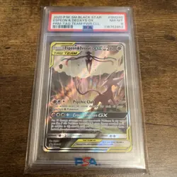 Pokemon Espeon & Deoxys GX SM240 PSA 8 Sun & Moon Tag Team Promo Full Art Holo - Image 1