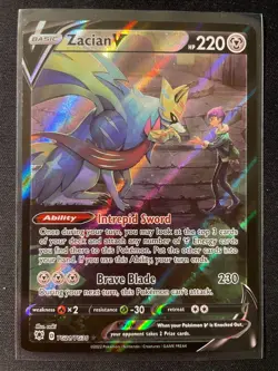 Zacian V TG21/TG30 Astral Radiance Trainer Gallery Holo Pokemon Card - Image 1