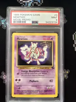 1999 POKEMON GAME MOVIE PROMO #3 MEWTWO PSA 9 - Image 1