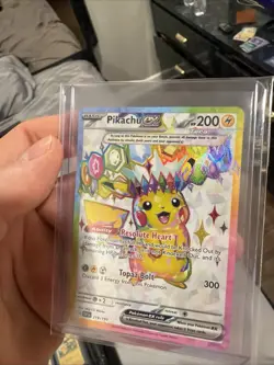 Pokemon TCG Sv08: Surging Sparks Pikachu EX Holo Ultra Rare Card 219/191 NM - Image 5