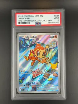 2026 Chimchar 041P First Partners Ser 1 PSA 9 Pokemon Card - Image 1