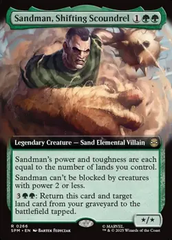 MTG Spider-Man *FOIL* EXTENDED ART R Sandman, Shifting Scoundrel #0266 - Image 1