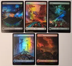MTG - Aetherdrift Foil Full Art Lands Set of 5 - DFT - Magic the Gathering - Image 1