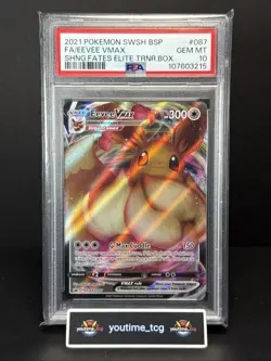 2021 Pokemon Swsh BSP Fa Shng.Fates Elite Trnr.Box Eevee Vmax #087 PSA 10 - Image 1