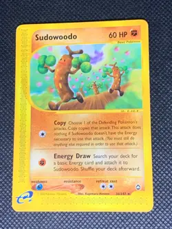 Sudowoodo 36/147 Rare - Aquapolis Pokemon Card - MP - Image 1