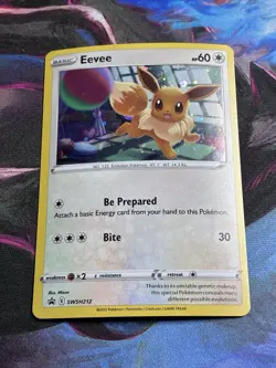 Eevee SWSH212: Sword & Shield Promo Card Holo Pokemon Card - Image 1