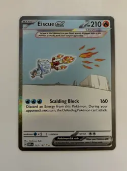 Eiscue EX 222/197 Sv03: Obsidian Flames Holo SIR Pokemon NM - Image 1