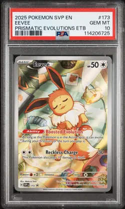 2025 POKEMON SVP EN-SV BLACK STAR PROMO #173 EEVEE PSA 10 - Image 1