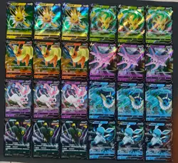 Eeveelutions Pokemon Chinese Sylveon Umbreon Jolteon Flareon RR Holo Lot*24 XL92 - Image 1