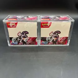Lot (2) Pokemon SV10 Destined Rivals English Booster Boxes Sealed w/Acrylic Case - Image 1