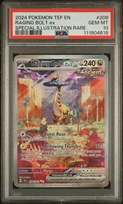 2024 Pokemon Temporal Forces Raging Bolt #208 Special Illustration Rare PSA 10 - Image 1