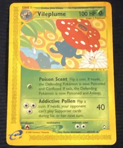 Pokemon Vileplume Aquapolis 043/147 100 HP Rare Regular Stage 2 - Image 1
