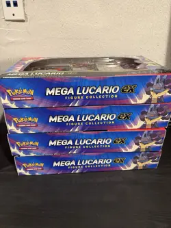 x4 Sealed Mega Lucario EX Premium Figure Collection Pokemon TCG - Image 1