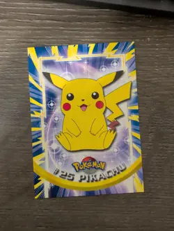 Pikachu #25 Pokemon 1999 Topps TV Animation Edition Blue Logo - Image 1