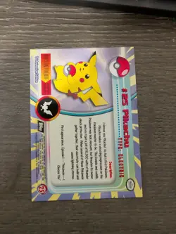Pikachu #25 Pokemon 1999 Topps TV Animation Edition Blue Logo - Image 2