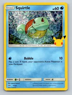 2021 Pokemon 25th Anniversary McDonald's SQUIRTLE Holo Promo 17/25 - Image 1