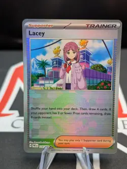 LACEY 114/131 POKE BALL REVERSE HOLO PRISMATIC EVOLUTIONS POKEMON TCG NM - Image 1