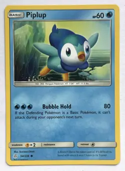 Piplup 54/236 Common Cosmic Eclipse Pokemon Lightly Played - Image 1