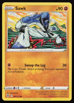 Sawk 081/172 Common Brilliant Stars Pokemon Near Mint - Image 1