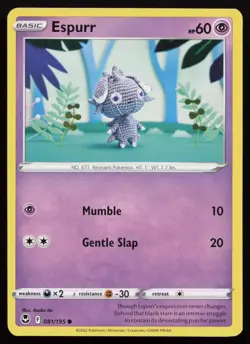 Espurr 081/195 Common Silver Tempest Pokemon Near Mint - Image 1