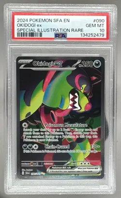 134252479 Okidogi ex 2024 Pokemon Shrouded Fable #090 SIR PSA 10 - Image 1