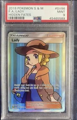 2019 Pokemon SM Hidden Fates Lady Shiny Vault Ultra Rare #SV86/SV94 PSA 9 Mint - Image 1