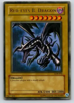 Red-Eyes B. Dragon LOB-070 The Legend of Blue Eyes White Yu-Gi-Oh Unlimited MP - Image 1