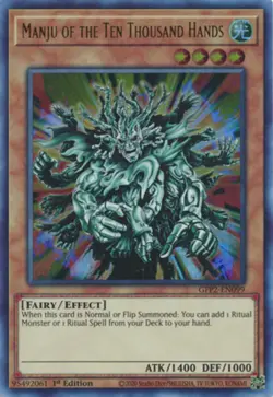 Yugioh! LP Manju of the Ten Thousand Hands - GFP2-EN099 - Ultra Rare - 1st Editi - Image 1