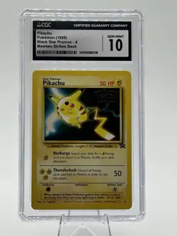 CGC 10 GEM MINT Pikachu #4 WB Stamped Movie Promo WOTC 1999 Pokemon Card - Image 1