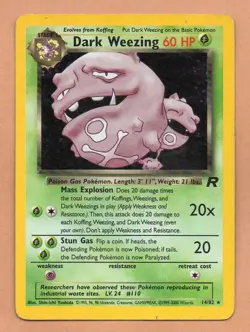 Pokemon Dark Weezing holo card 14/82 Team Rocket 2000 - Rare - Image 1