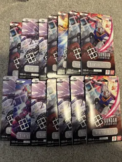 Lot of 14 GUNDAM CARD GAME Newtype Rising Booster Packs GD01 English NEW SEALED - Image 1